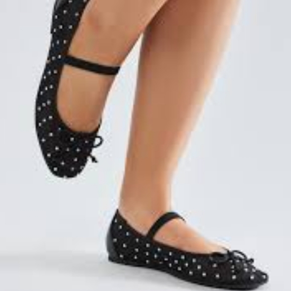 BRAND NEW BAMBOO MESH BALLET RHINESTONES WOMEN'S FLATS - Picture 1 of 15